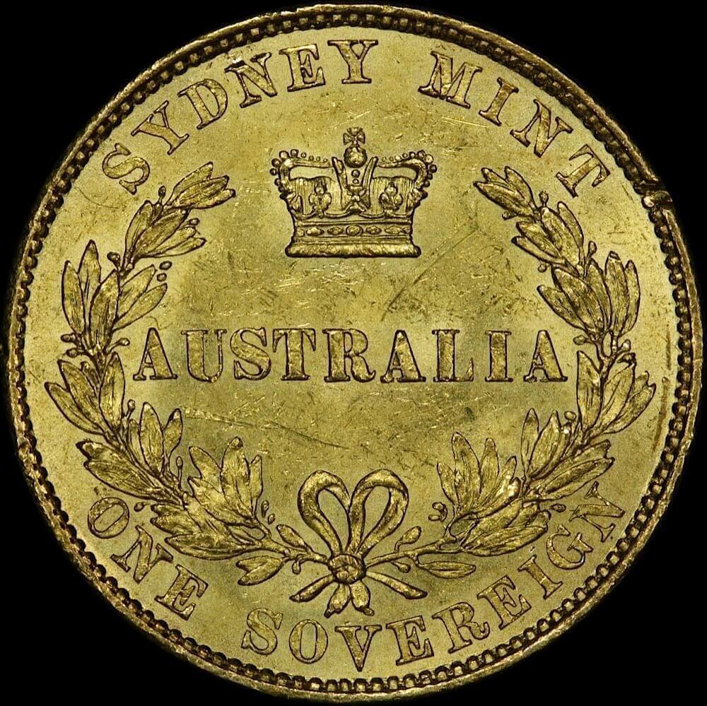 1860 Sydney Mint Type II Sovereign PCGS MS61