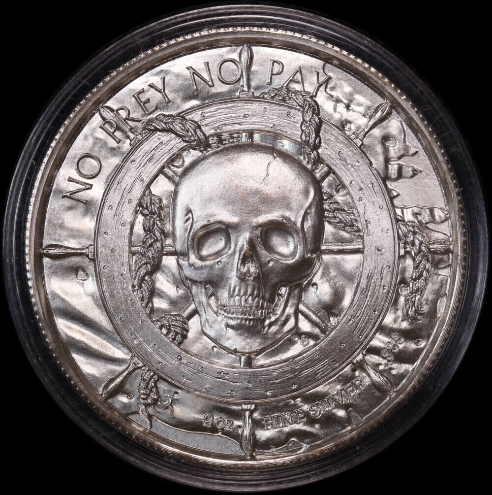 USA 2oz Silver Round Elemetal Privateer Series - Ship in The Storm product image