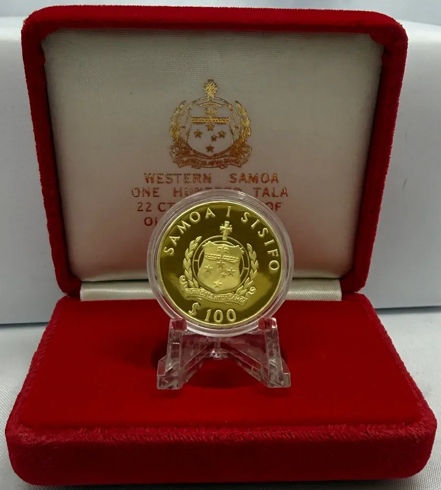 Western Samoa 1980 Gold 100 Tala KM#37 Commonwealth Games  product image