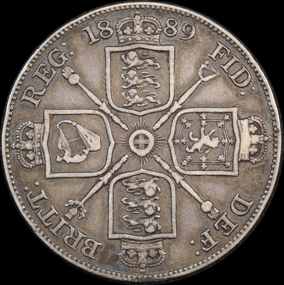 1889 Silver Half Crown Victoria S#3924 good VF product image