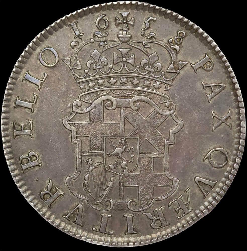 1658/7 Silver Crown Oliver Cromwell S# 3226 good EF