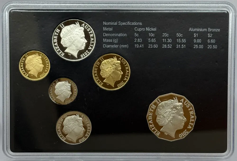 Australia 2010 Proof Coin Set Circulating Coin Designs
