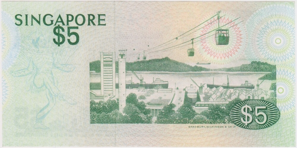 Singapore 1976-80 P#10 $5 Note Uncirculated product image