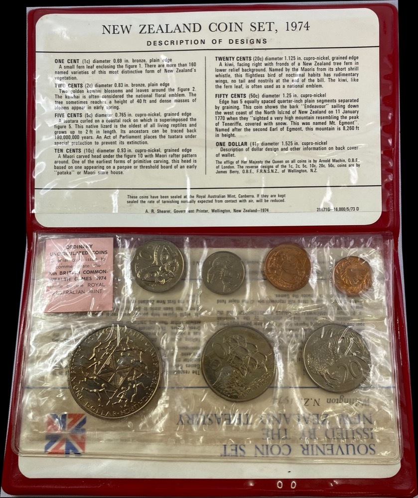 New Zealand 1974 Uncirculated Coin Set product image