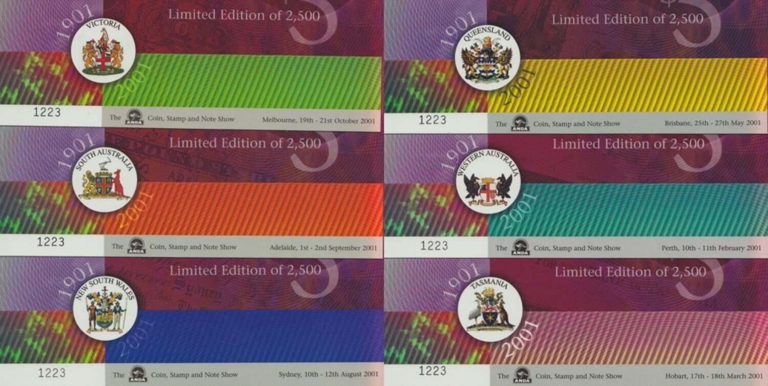 2001 Five Dollar Folder Federation Set Issued at ANDA Trade Shows