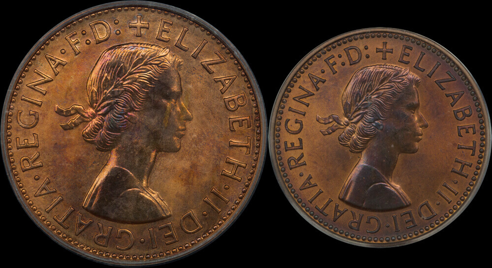 1962 Perth Proof Copper Pair 1d - 1/2d PCGS PR64-65RB