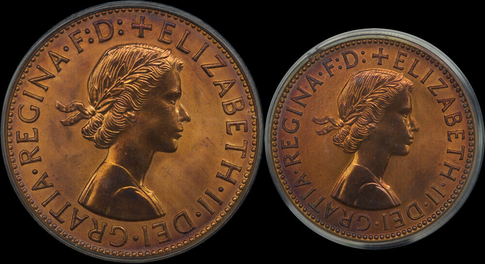 1962 Perth Proof Copper Pair 1d - 1/2d PCGS PR66RB