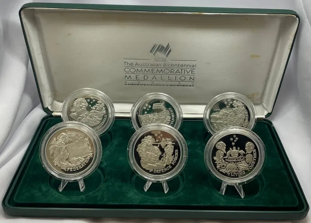 1988 Bicentennial Sterling Silver Medallion Set