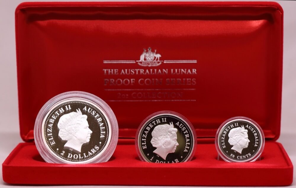 Australia 2000 Silver Lunar 3 Coin Proof Set Perth Mint Series I - Dragon product image