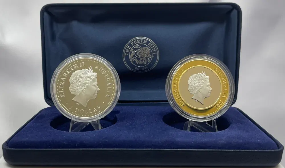 2001 Silver Two Coin Set (1oz Proof; $10 Proof) Millennium