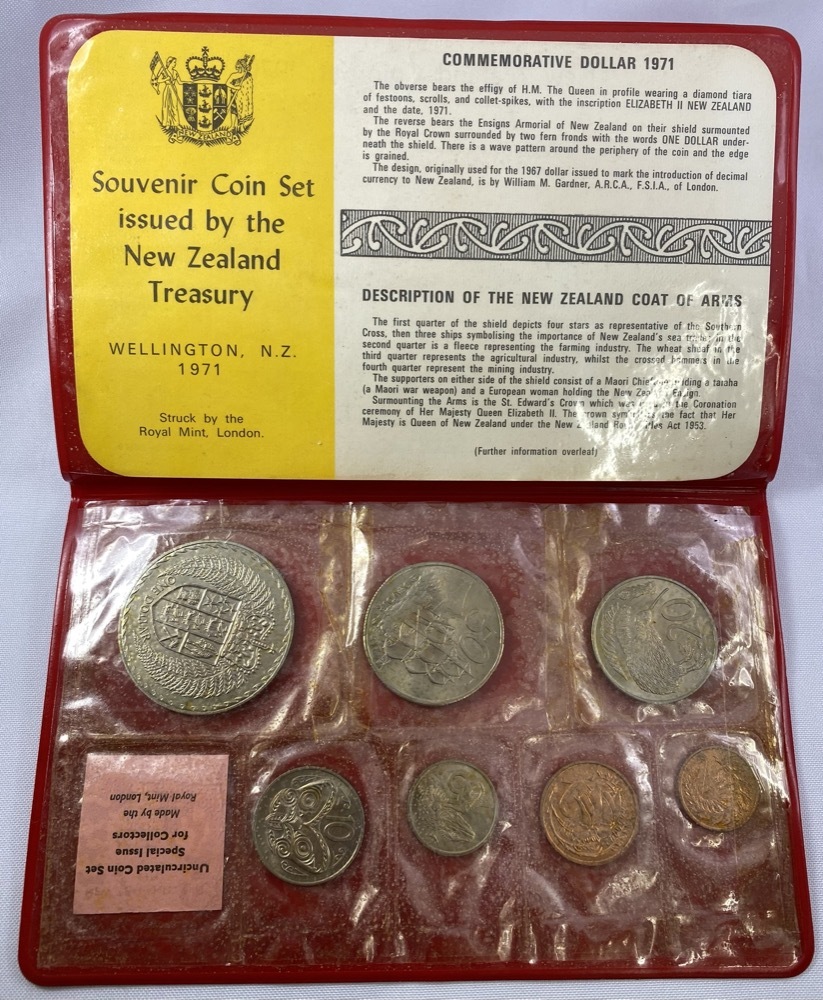 New Zealand 1971 Uncirculated Coin Set product image