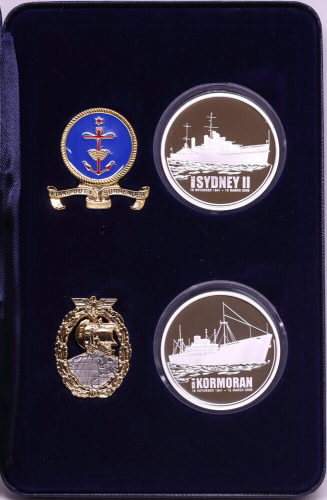 2008 Silver One Ounce Proof Coin Pair HMAS Sydney II Kormoran