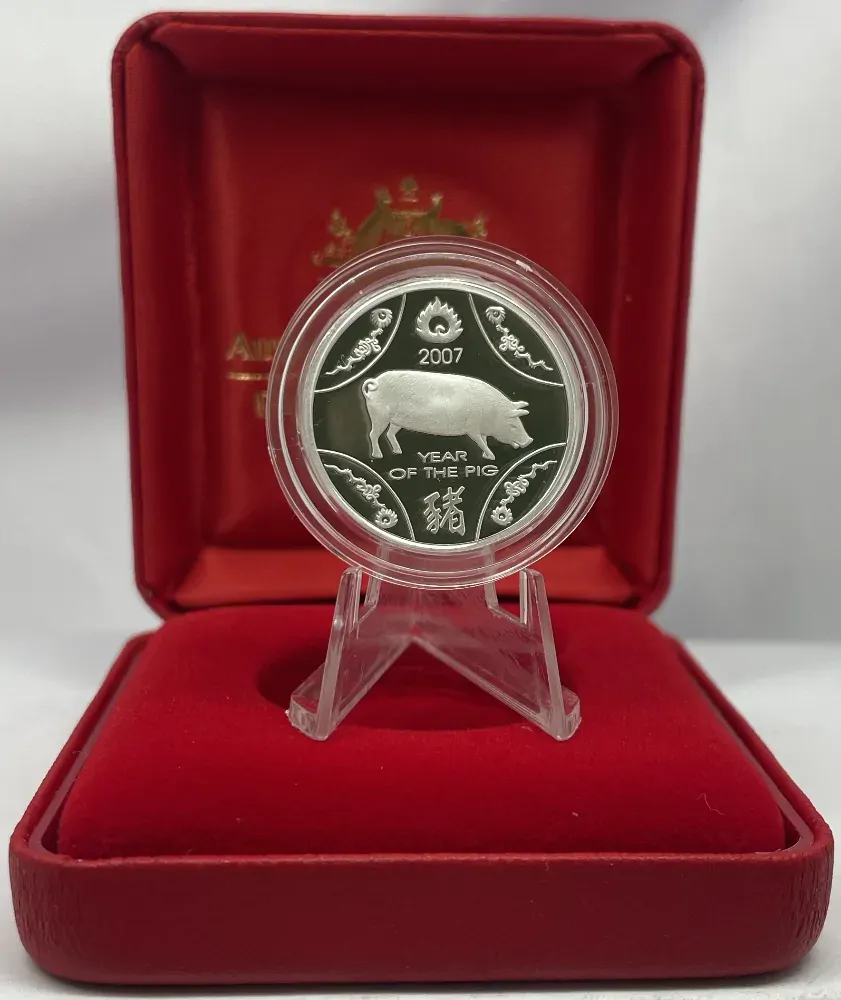 2007 Silver 1 Dollar Proof Coin Year of the Pig