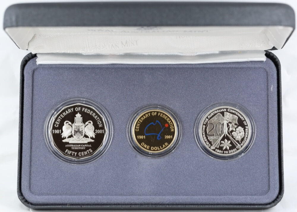 2001 Federation Three Coin Proof Set Australian Capital Territory