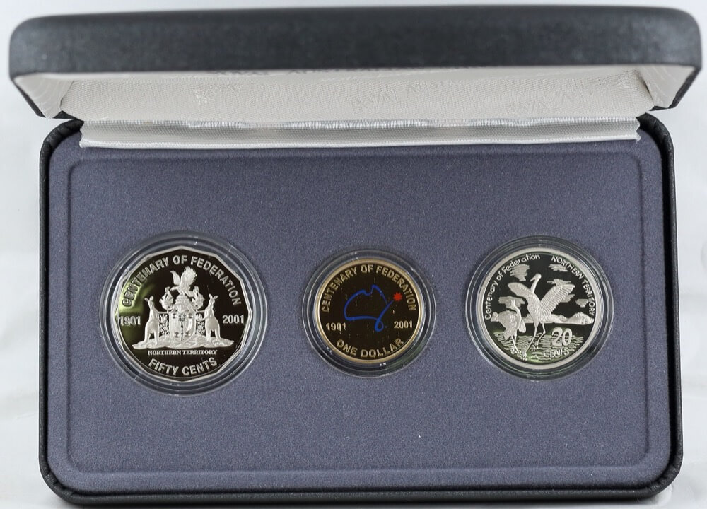 2001 Federation Three Coin Proof Set Northern Territory