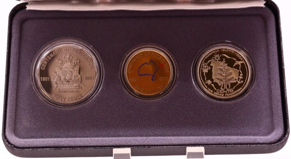 2001 Federation Three Coin Proof Set Norfolk Island
