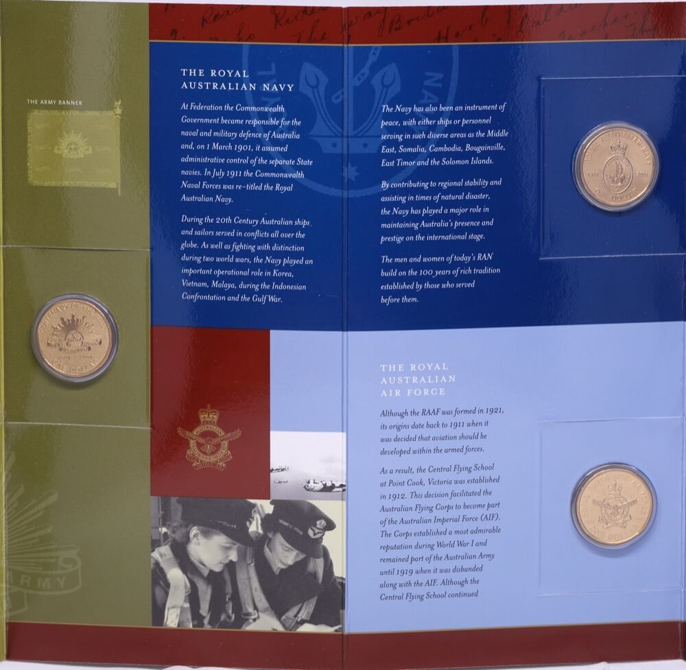 2001 One Dollar Unc Defence Forces Trio