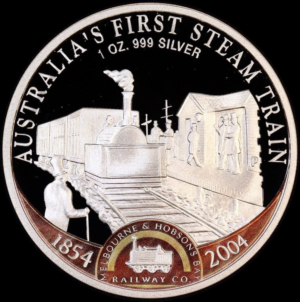 2004 Silver One Ounce Proof Coin Steam Train Sesquicentennial product image