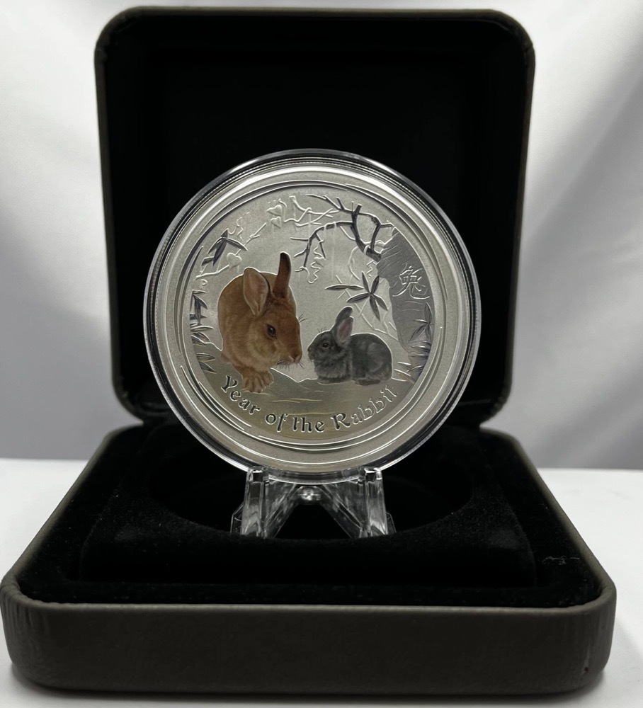 2011 Silver Lunar Two Ounce Coloured Coin Rabbit product image