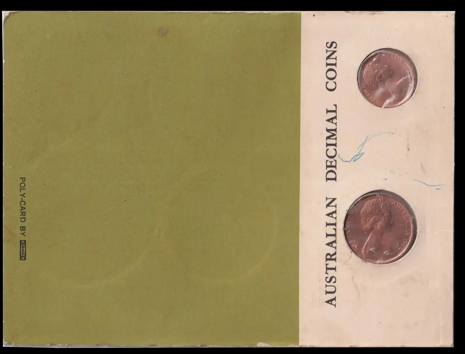 1966 2 Coin Uncirculated Mint Set Canberra Card 1 & 2 Cent