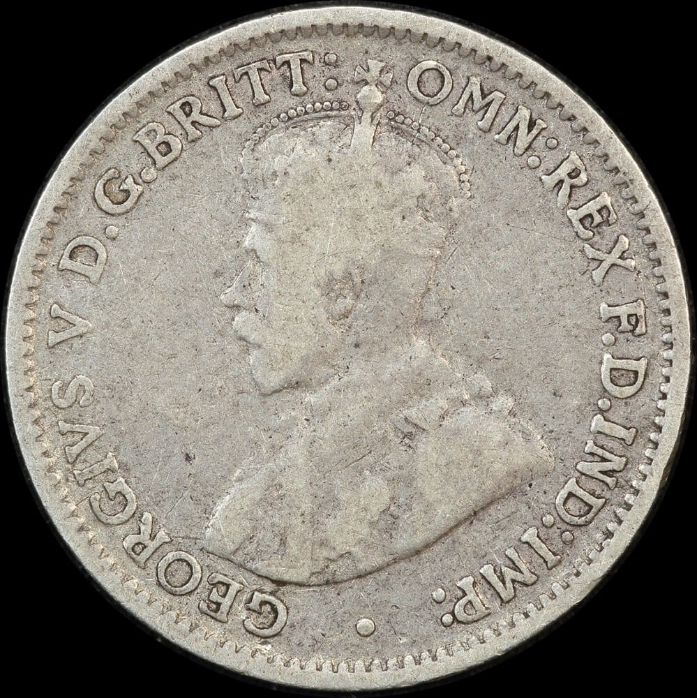 1922/21 Overdate Threepence PCGS F15