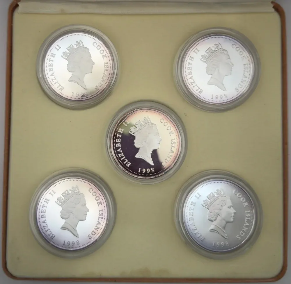 Cook Islands 1998 Silver 5 Coin Set Australian Fauna Threatened Species product image