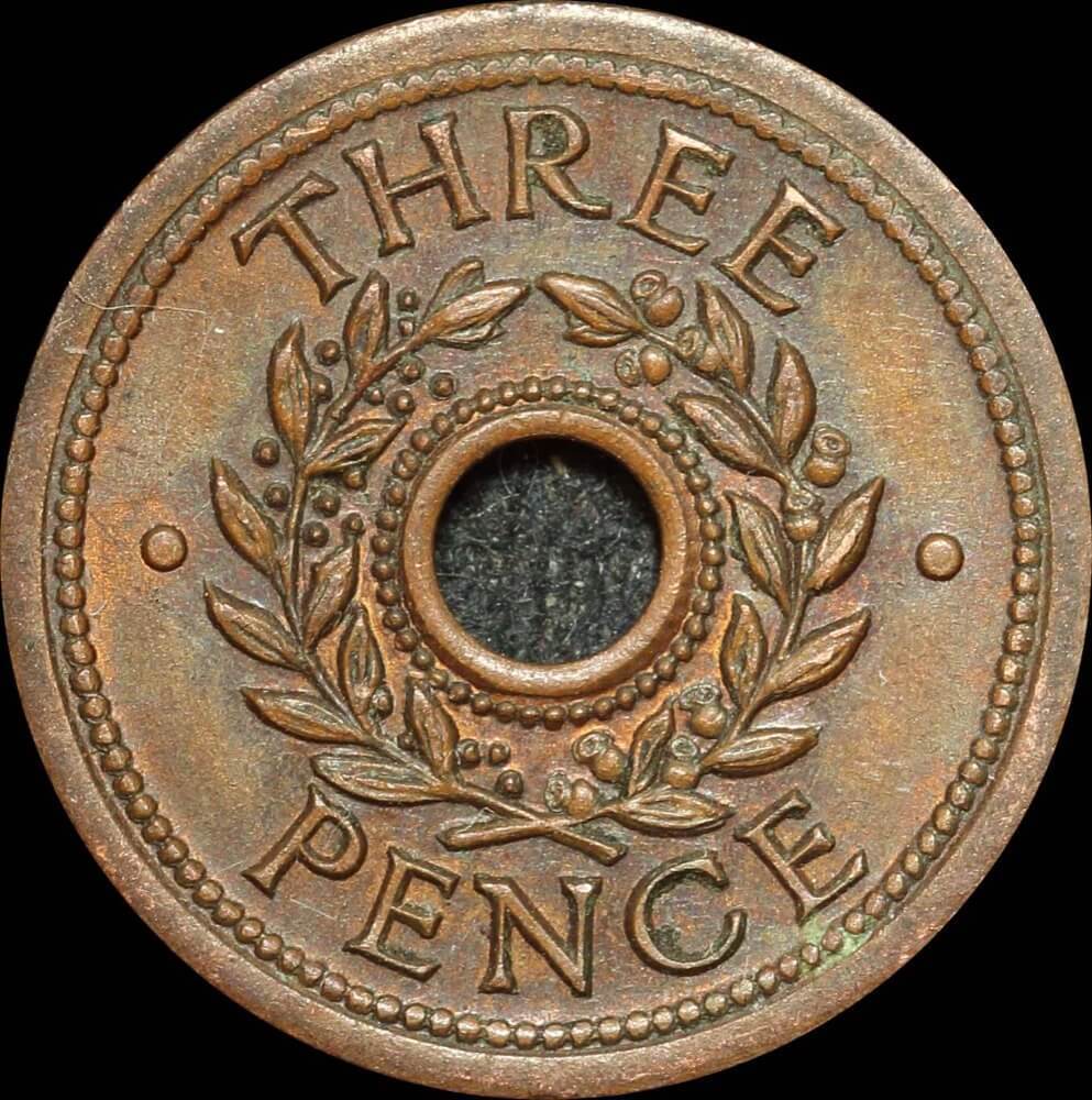 1942 Threepence Internment Token WWII Uncirculated