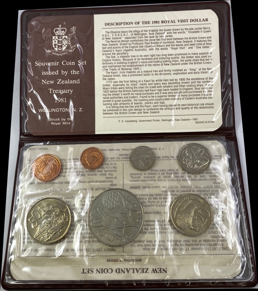 New Zealand 1981 Uncirculated Mint Coin Set - Royal Visit product image