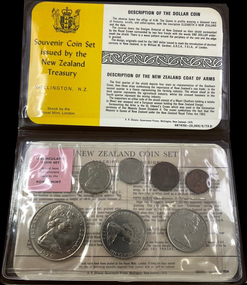 New Zealand 1976 Uncirculated Mint Coin Set  product image
