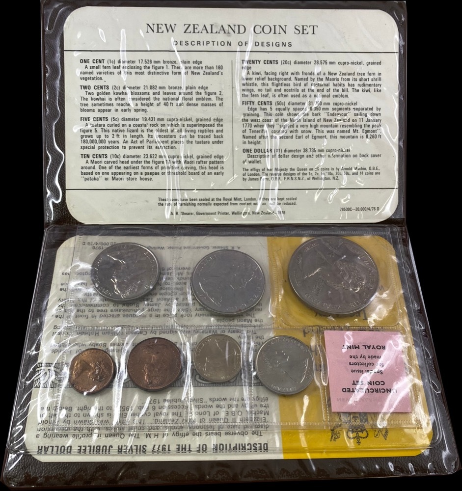 New Zealand 1977 Uncirculated Mint Coin Set  product image