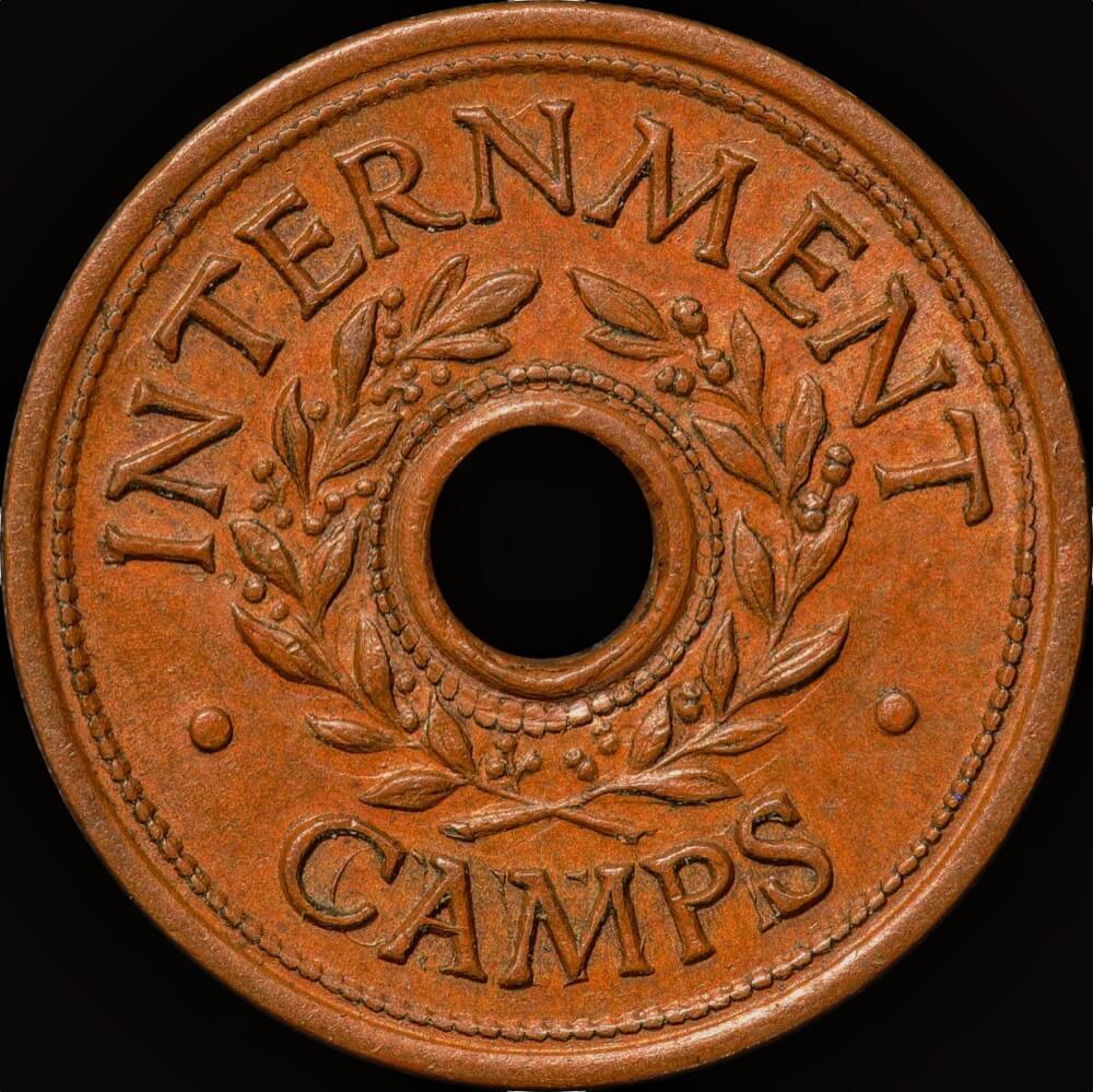1942 Threepence Internment Token Extremely Fine