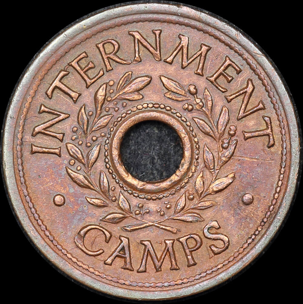 1942 Threepence Internment Token good EF