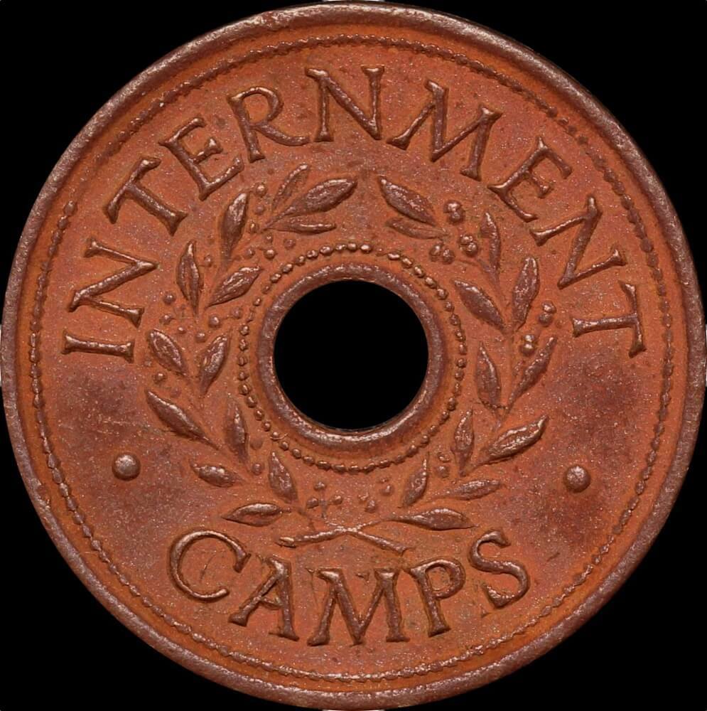 1942 Threepence Internment Token good VF