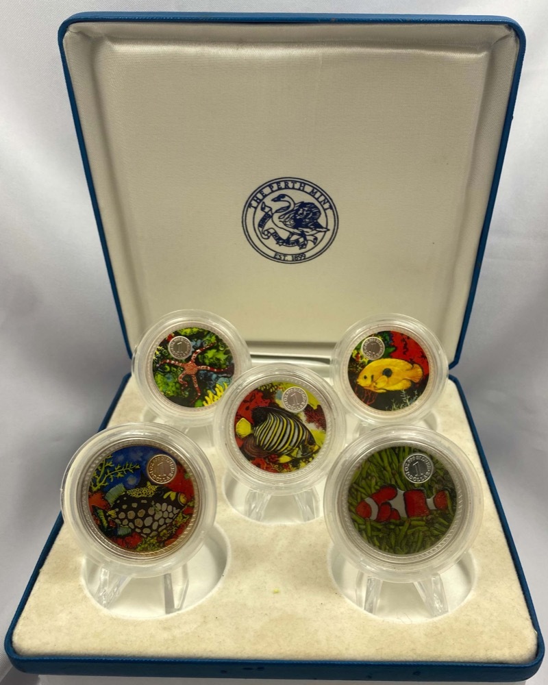 Cook Islands 1999 Silver 5 Coin Set Marine Collection product image