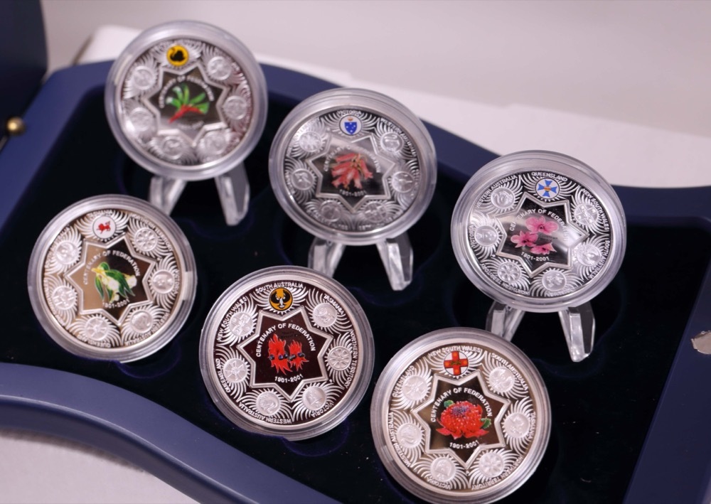 2001 Silver 6 Coin Set Federation State Flower Series product image