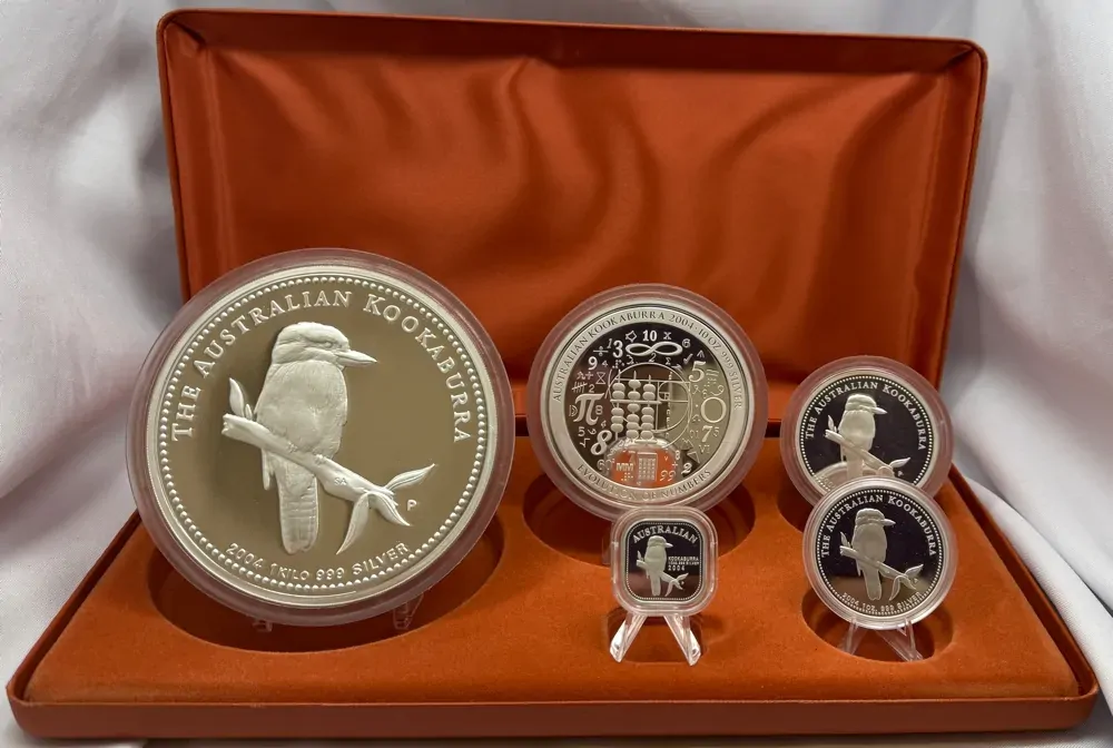 2004 Silver 5 Coin Set (1kg 10oz 2oz 1oz 1/2oz) Numbers