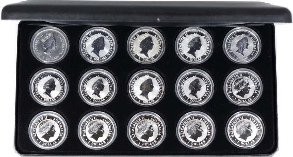 1990-2004 Silver Fifteen Coin Set Kookaburra Coin Collection