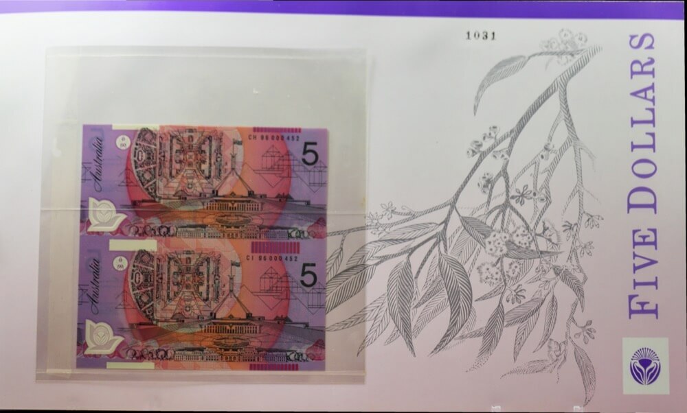 1996 Five Dollar Uncut Vertical Pair Deluxe