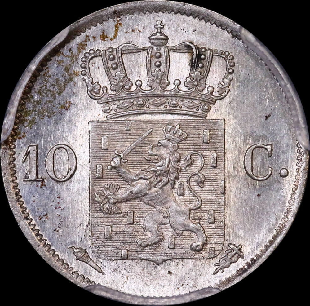 Netherlands 1827 Silver 10 Cents KM #53 PCGS MS64 product image
