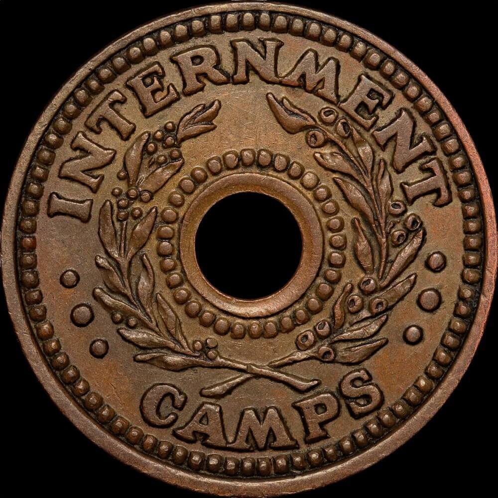 1942 Two Shilling Internment Token Extremely Fine