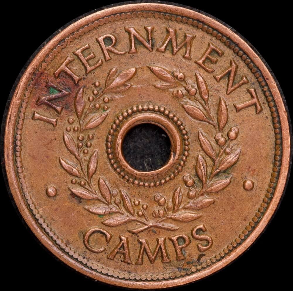 1942 One Shilling Internment Token Extremely Fine