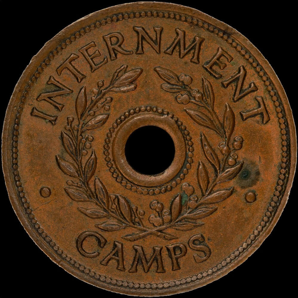 1942 One Shilling Internment Token good VF