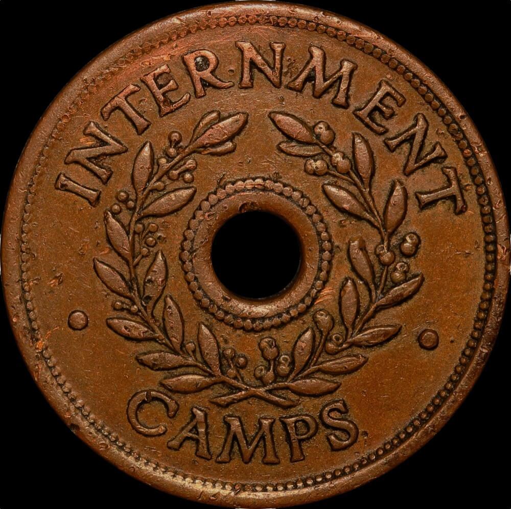 1942 One Shilling Internment Token Very Fine