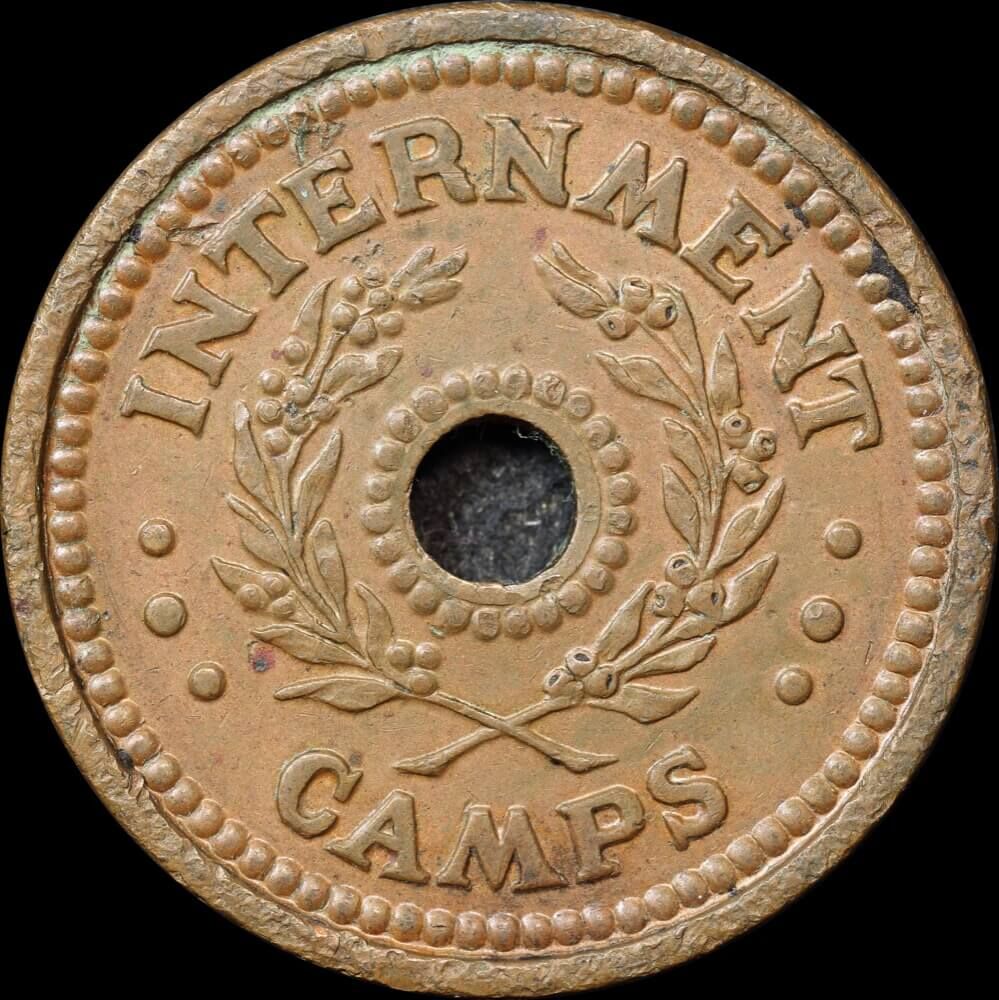 1942 Five Shilling Internment Token Extremely Fine