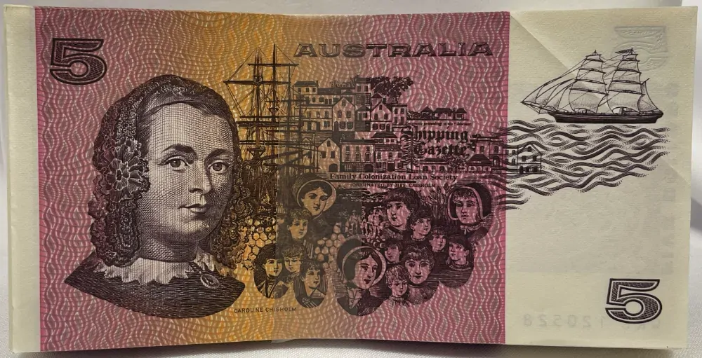 1991 $5 Note Bundle Paper Fraser/Cole R213 Uncirculated
