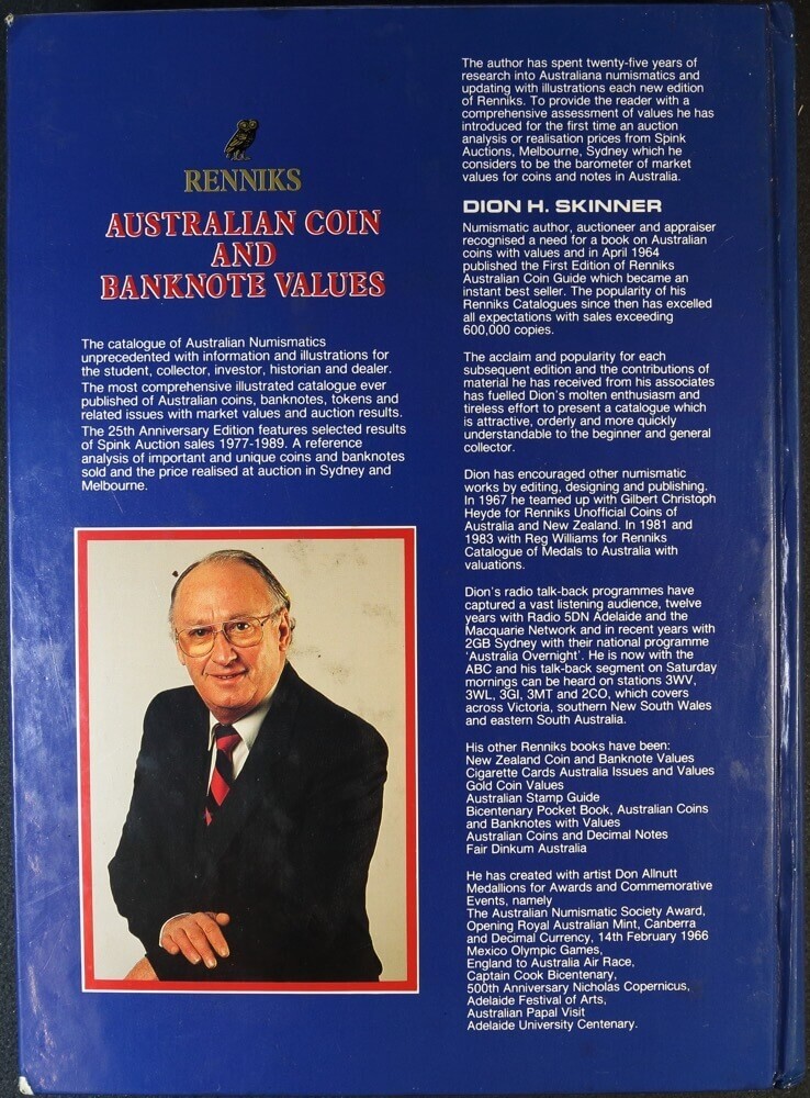 Renniks Australian Coin And Banknote Values Book - 25th Anniversary Edition
