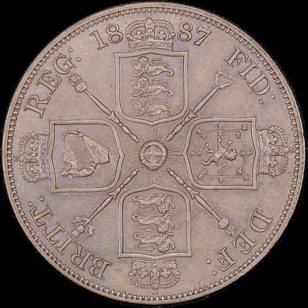 1887 Silver Double Florin Victoria S#3923 Uncirculated product image