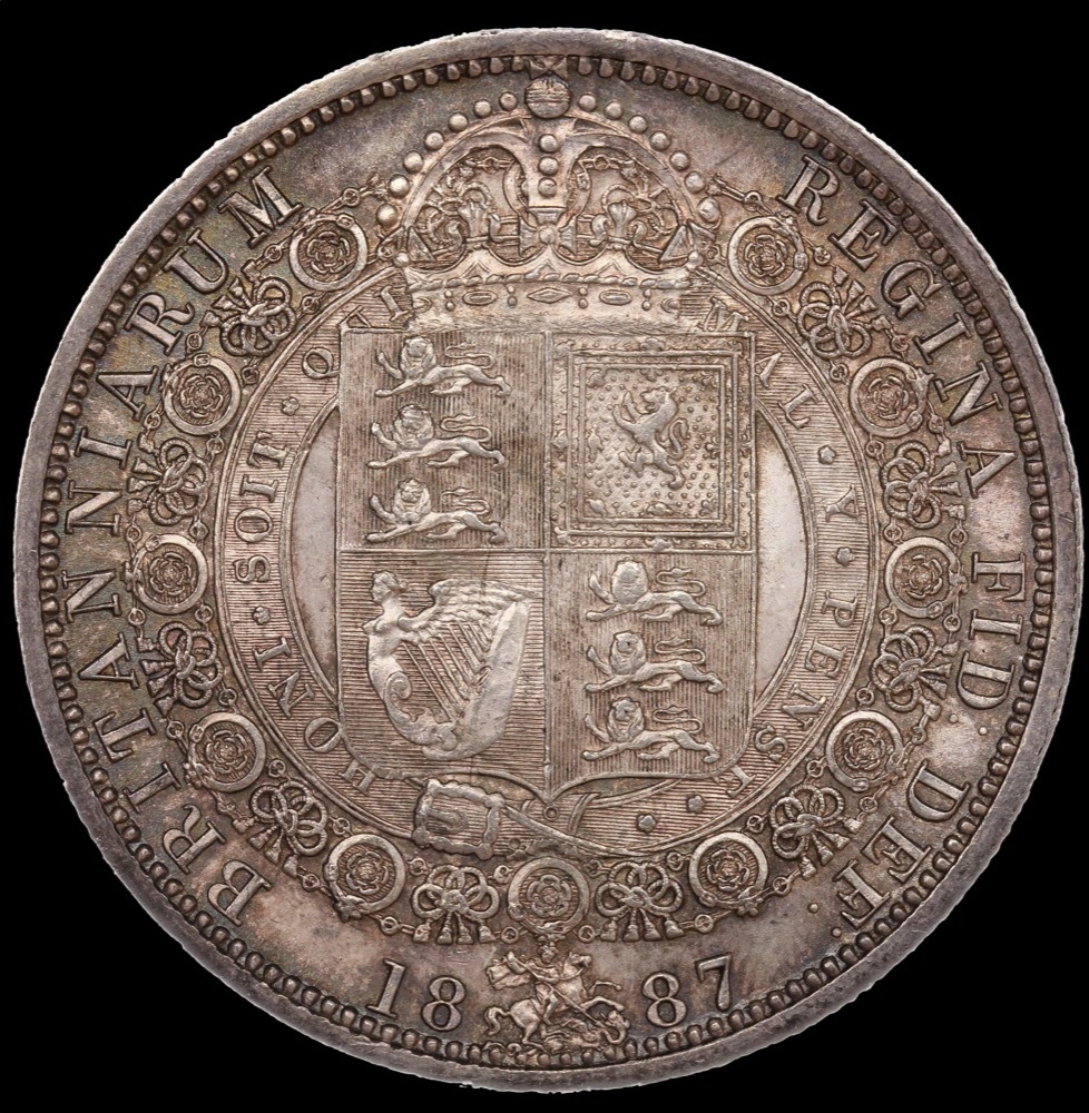 1887 Silver Half Crown Victoria S#3924 about Unc product image