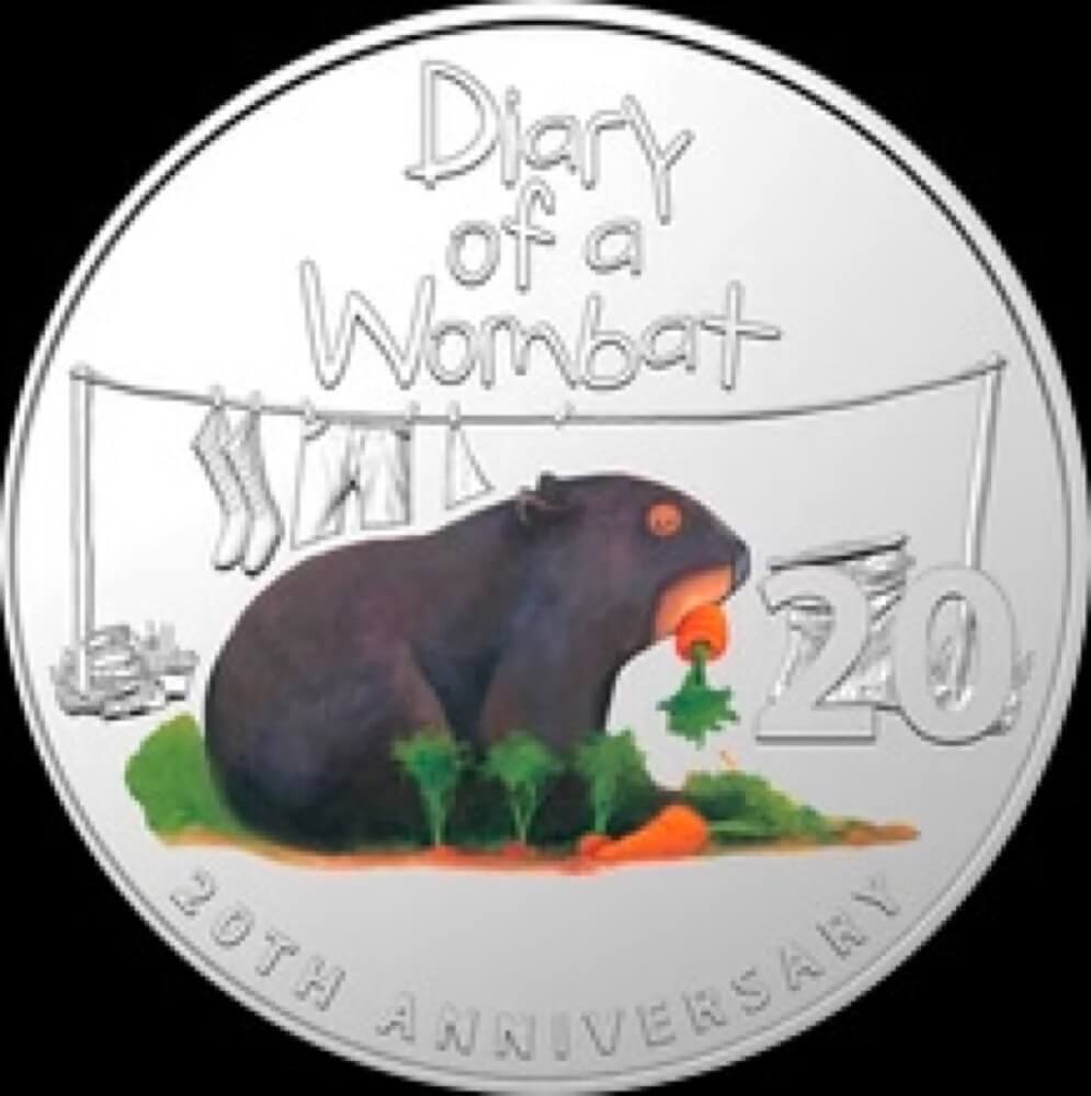 2022 20 Cent Coloured Uncirculated Coin - Diary of a Wombat