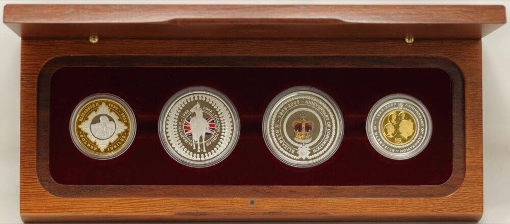 2002-2003 Gold Bimetal 20 Dollar Coin Set Golden Jubilee Collection product image